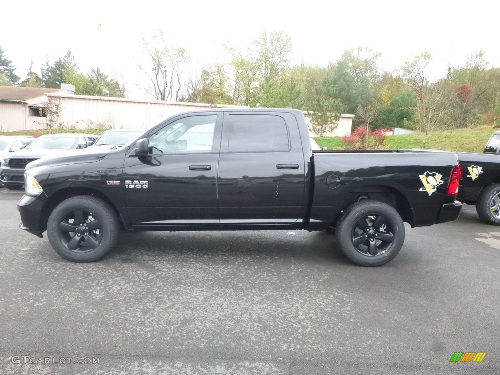 2018 1500 Express Crew Cab 4x4 - Brilliant Black Crystal Pearl / Black/Diesel Gray photo #2