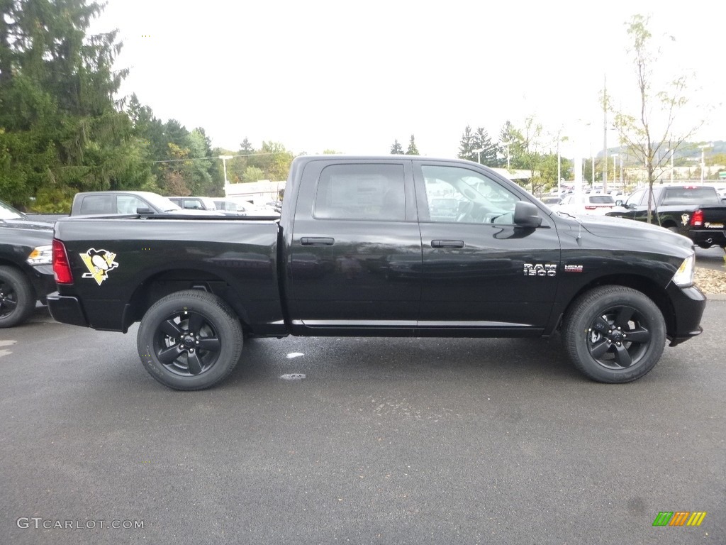 2018 1500 Express Crew Cab 4x4 - Brilliant Black Crystal Pearl / Black/Diesel Gray photo #6