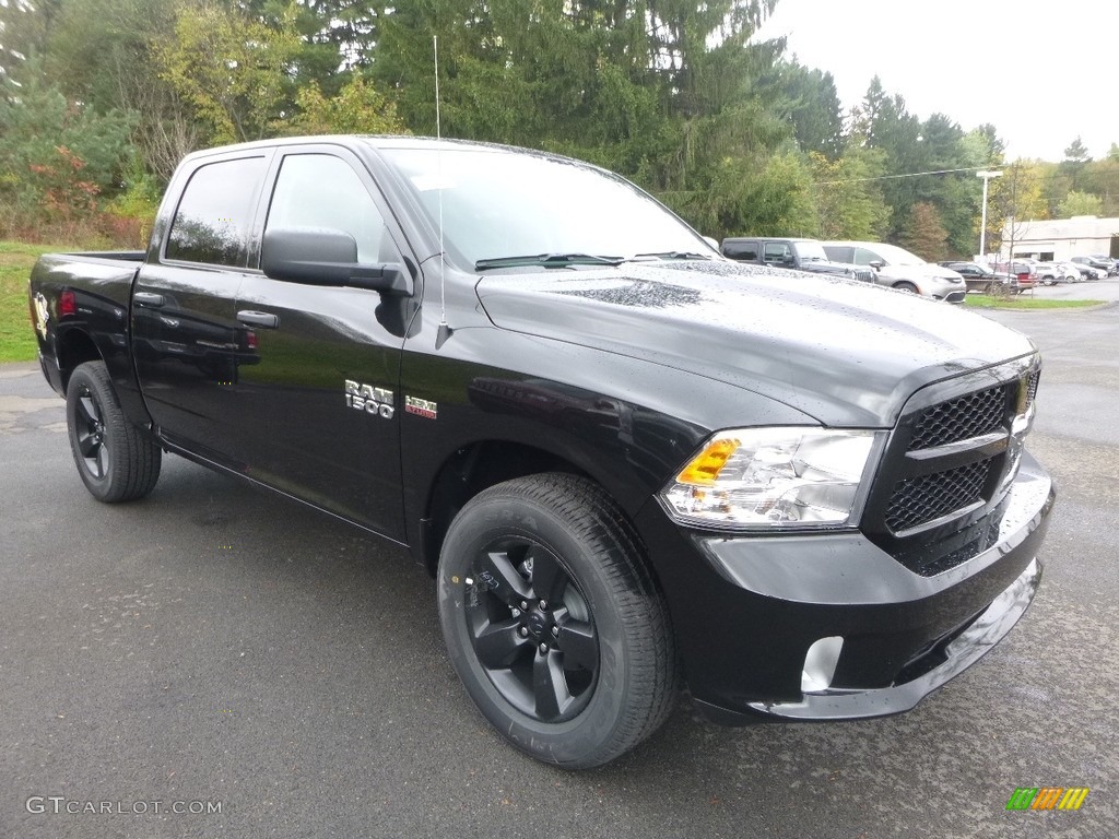 2018 1500 Express Crew Cab 4x4 - Brilliant Black Crystal Pearl / Black/Diesel Gray photo #7