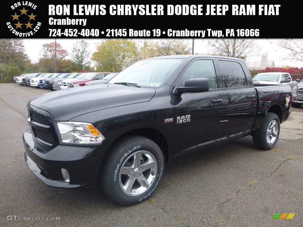 2018 1500 Express Crew Cab 4x4 - Brilliant Black Crystal Pearl / Black/Diesel Gray photo #1