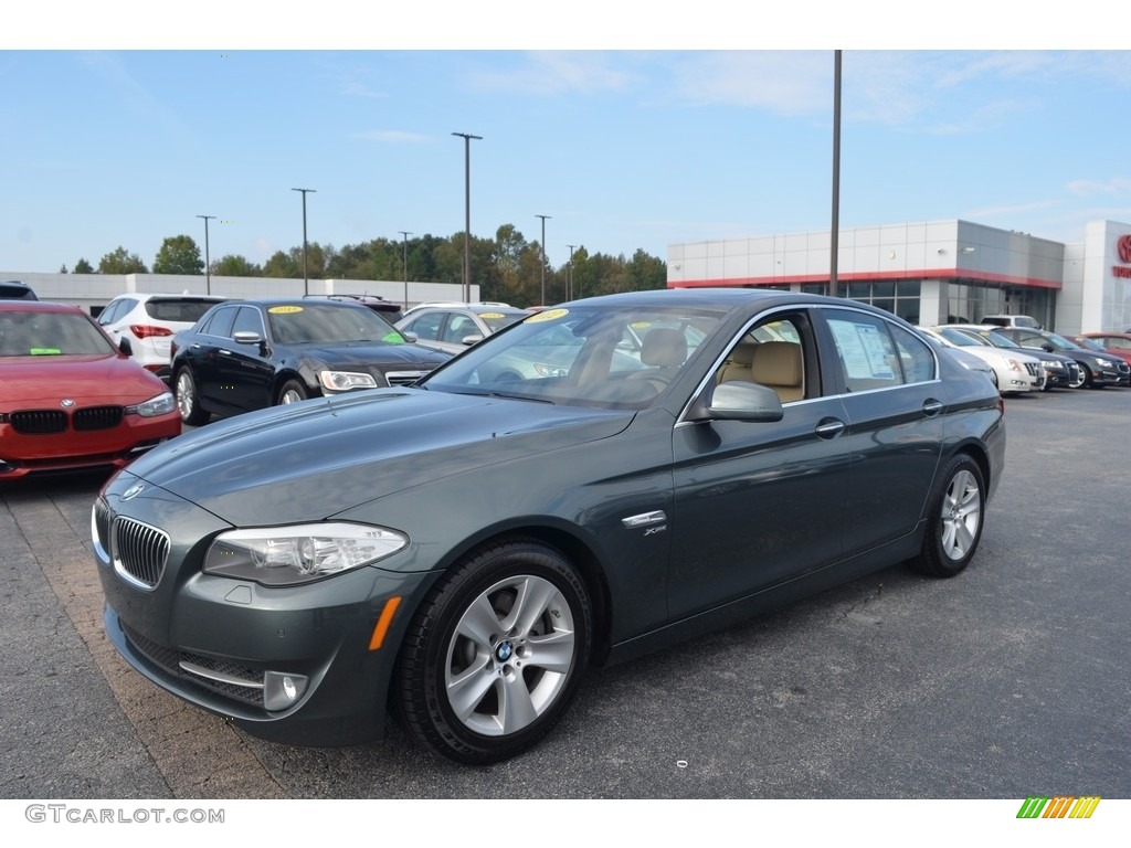 2012 5 Series 528i xDrive Sedan - Tasman Green Metallic / Venetian Beige photo #7