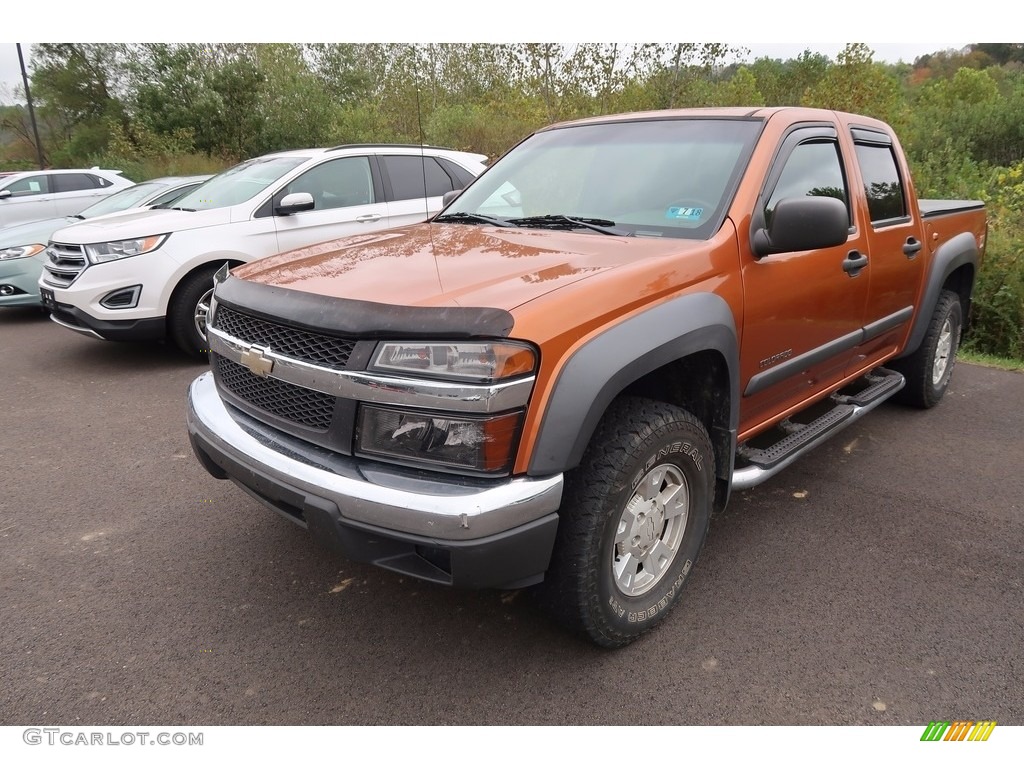 2004 Colorado LS Crew Cab 4x4 - Sunburst Orange Metallic / Very Dark Pewter photo #3
