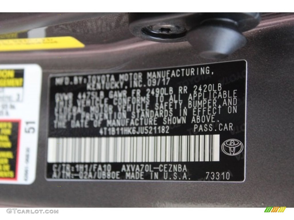 2018 Camry LE - Predawn Gray Mica / Ash photo #26