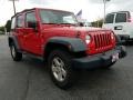 2010 Flame Red Jeep Wrangler Unlimited Sport 4x4 #123255723