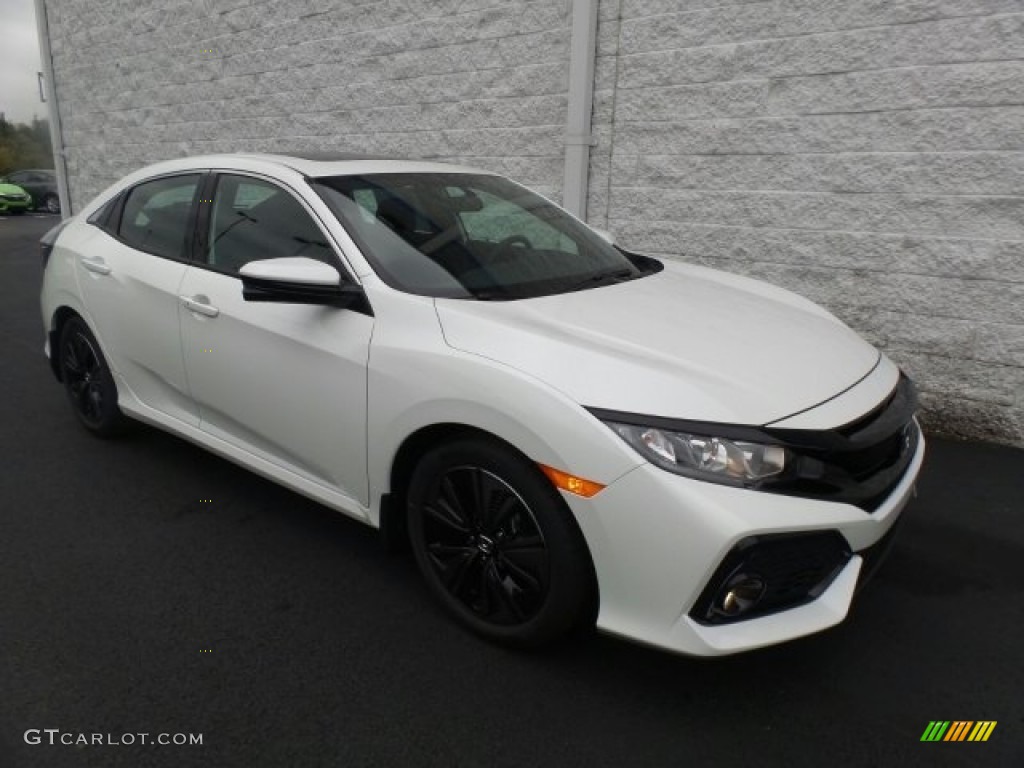 2018 Civic EX Hatchback - White Orchid Pearl / Black photo #1