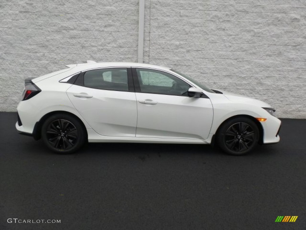 2018 Civic EX Hatchback - White Orchid Pearl / Black photo #2