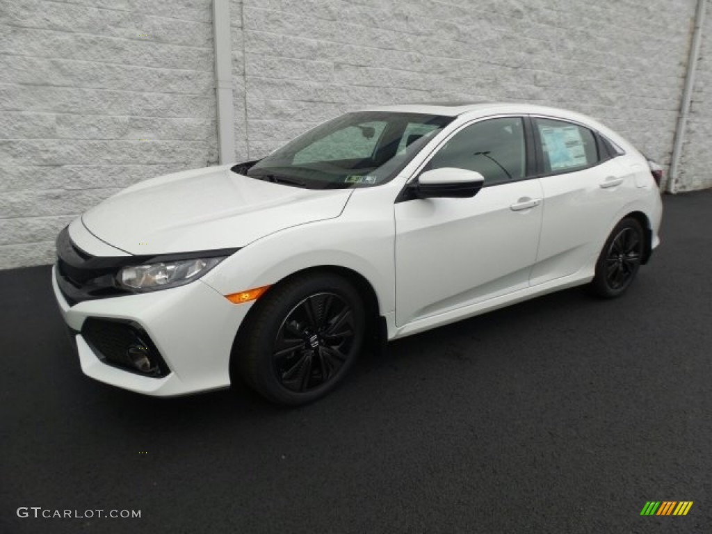 2018 Civic EX Hatchback - White Orchid Pearl / Black photo #5