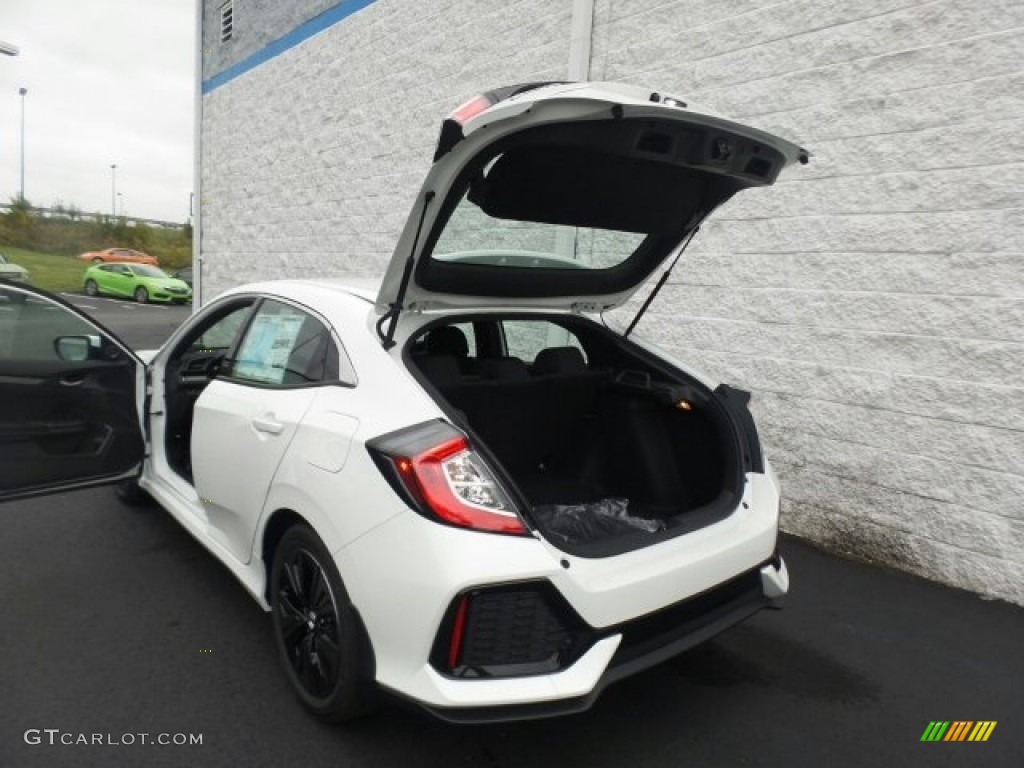 2018 Civic EX Hatchback - White Orchid Pearl / Black photo #11