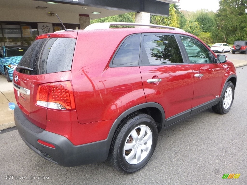 2011 Sorento LX AWD - Spicy Red / Beige photo #2