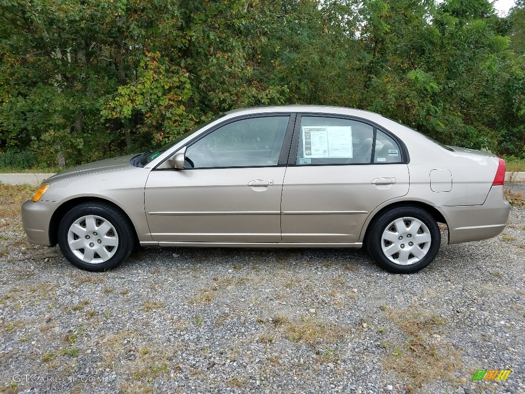 2001 Civic EX Sedan - Titanium Metallic / Beige photo #2
