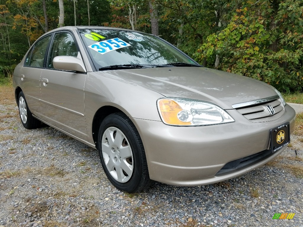 2001 Civic EX Sedan - Titanium Metallic / Beige photo #7