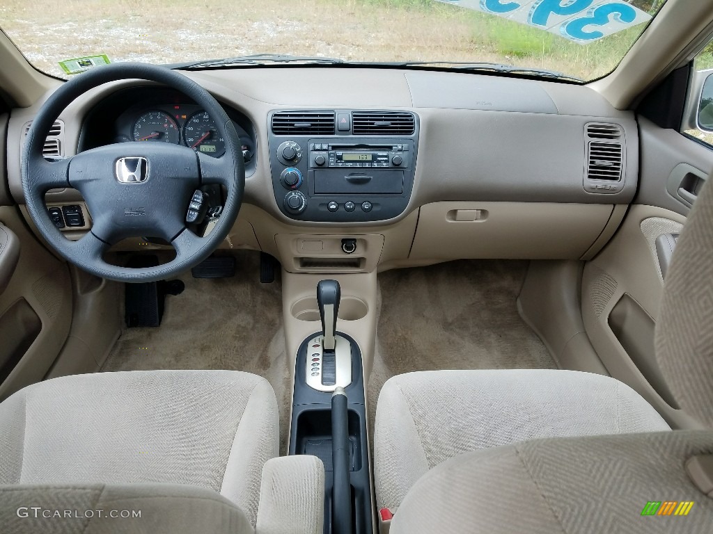 2001 Civic EX Sedan - Titanium Metallic / Beige photo #10