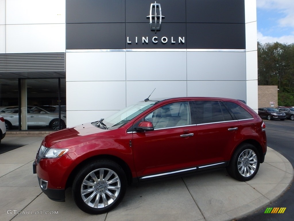 2013 MKX AWD - Ruby Red Tinted Tri-Coat / Medium Light Stone photo #1