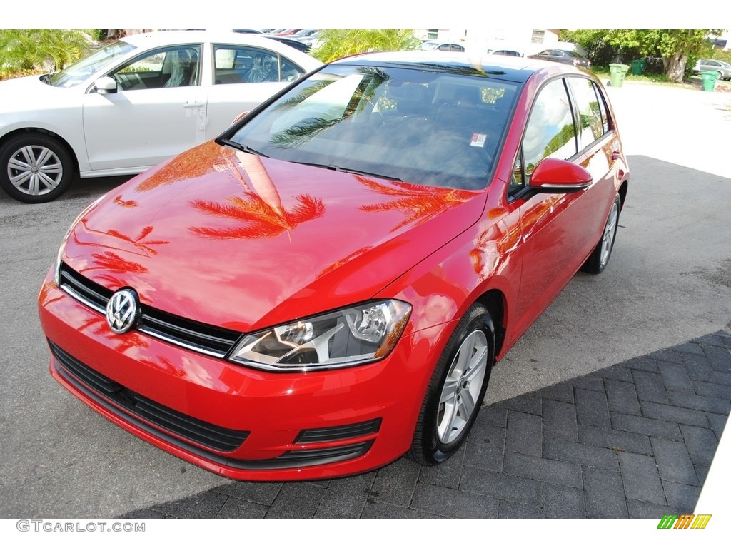 2017 Golf 4 Door 1.8T Wolfsburg - Tornado Red / Titan Black photo #4