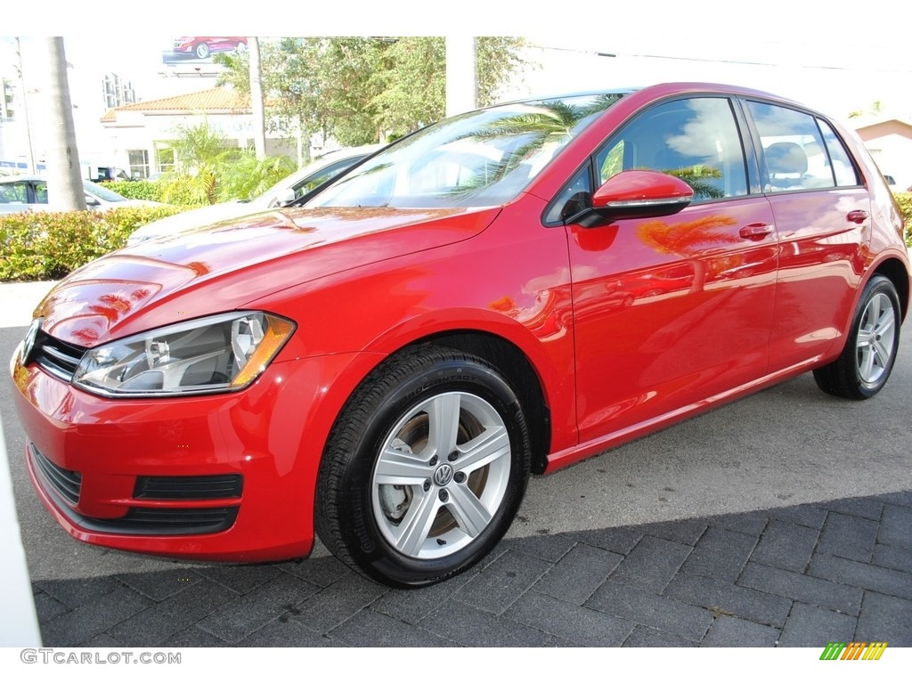 Tornado Red 2017 Volkswagen Golf 4 Door 1.8T Wolfsburg Exterior Photo #123290823