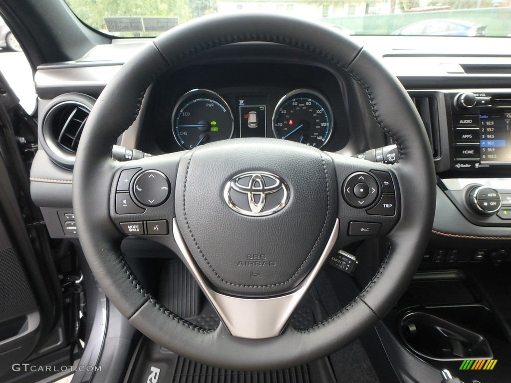 2018 Toyota RAV4 SE AWD Hybrid Black Steering Wheel Photo #123299394