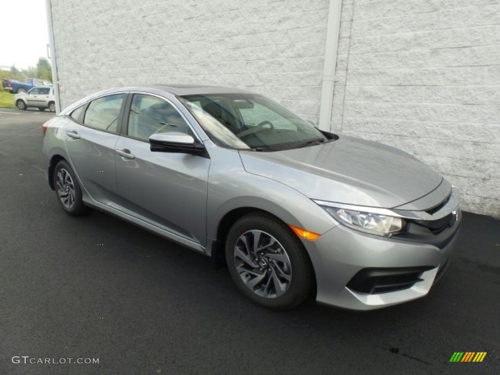 2017 Civic EX Sedan - Lunar Silver Metallic / Black photo #1