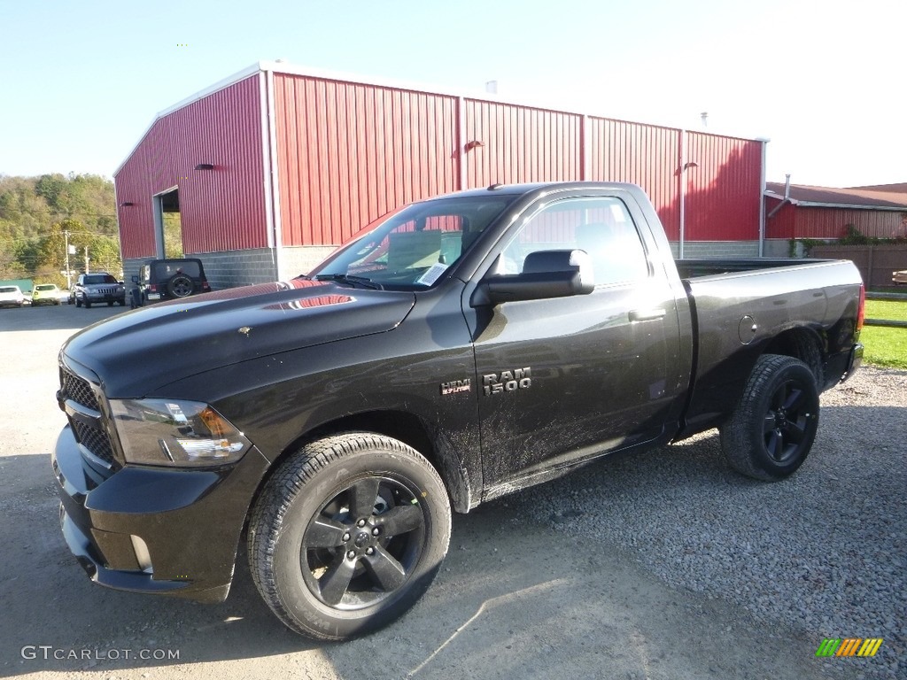 2018 1500 Express Regular Cab 4x4 - Brilliant Black Crystal Pearl / Black/Diesel Gray photo #1