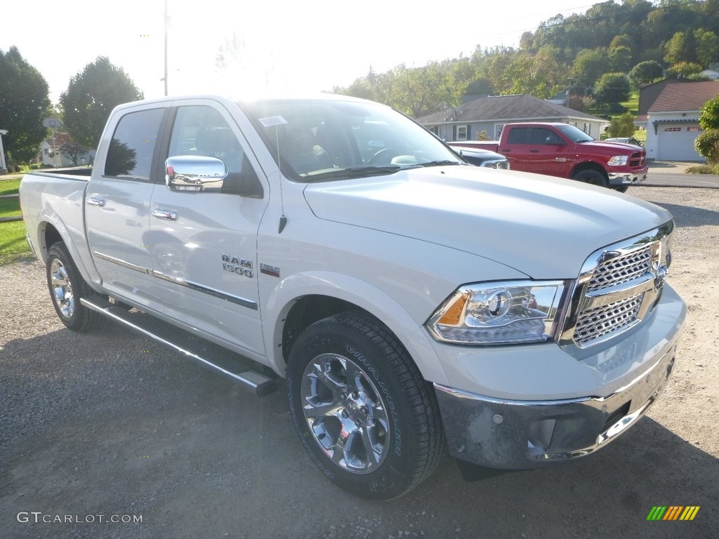 2018 1500 Laramie Crew Cab 4x4 - Pearl White / Black photo #6