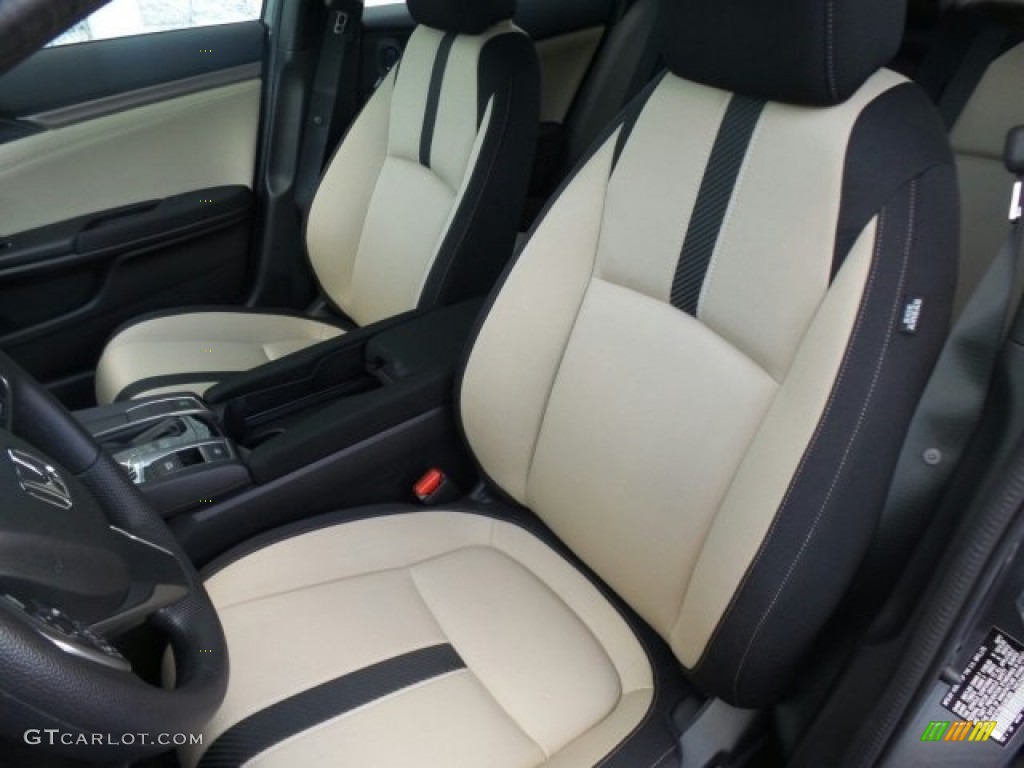 Black/Ivory Interior 2018 Honda Civic EX Hatchback Photo #123301920