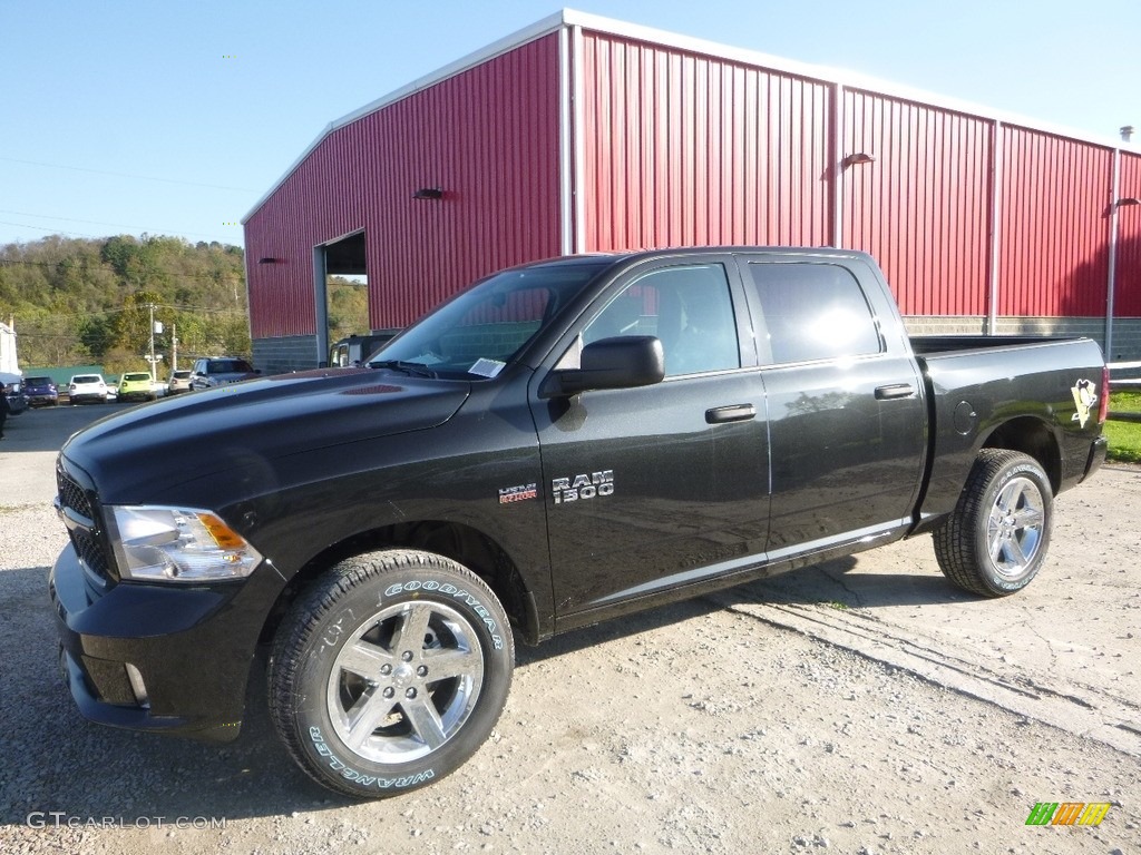 2018 1500 Express Crew Cab 4x4 - Brilliant Black Crystal Pearl / Black/Diesel Gray photo #1