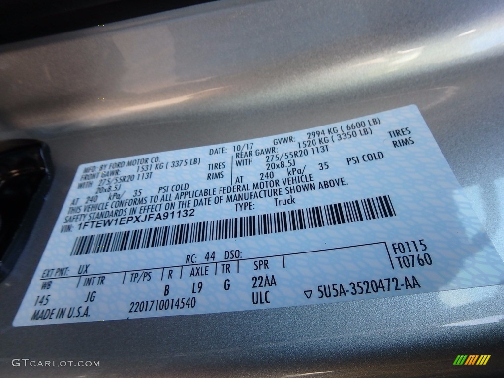 2018 F150 STX SuperCrew 4x4 - Ingot Silver / Earth Gray photo #14