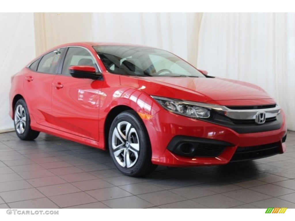 Rallye Red 2017 Honda Civic LX Sedan Exterior Photo #123310461