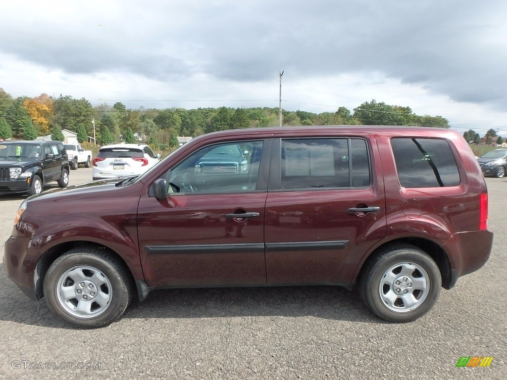 2012 Pilot LX 4WD - Dark Cherry Pearl II / Beige photo #13