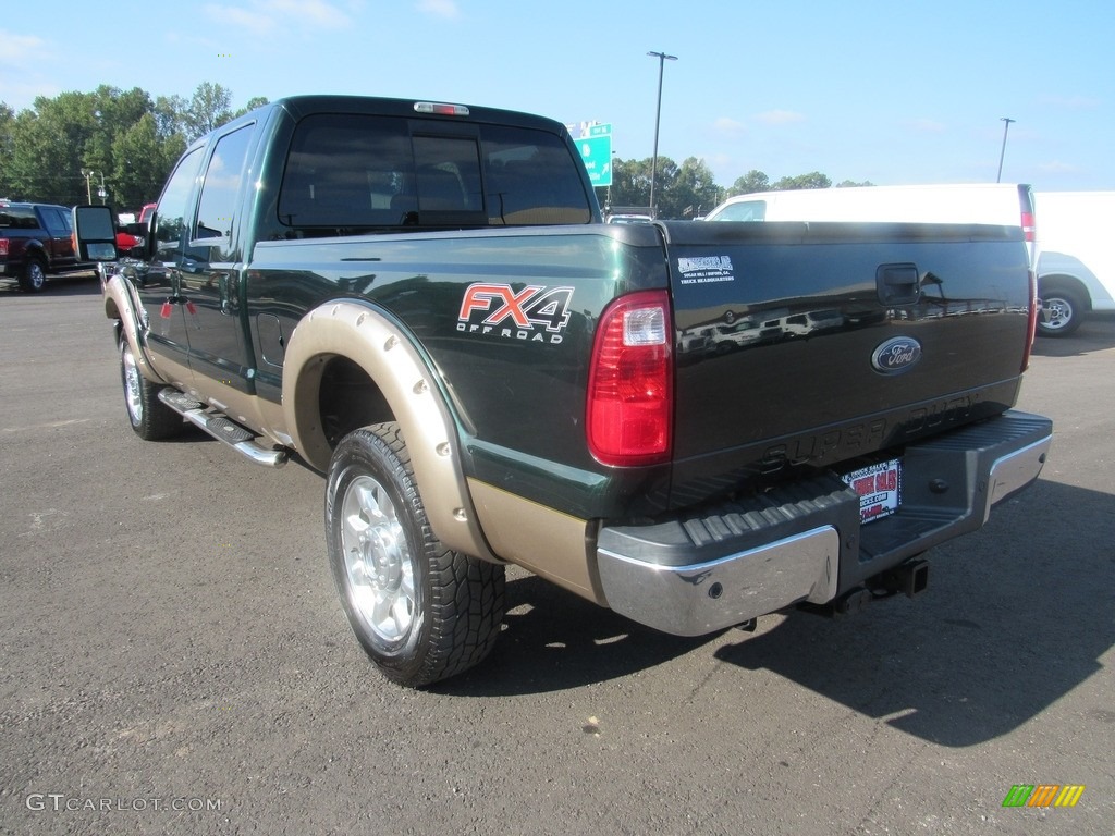 2012 F250 Super Duty Lariat Crew Cab 4x4 - Green Gem Metallic / Adobe photo #3