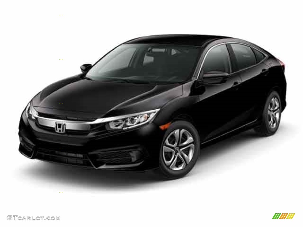 2017 Civic LX Sedan - Crystal Black Pearl / Black photo #17