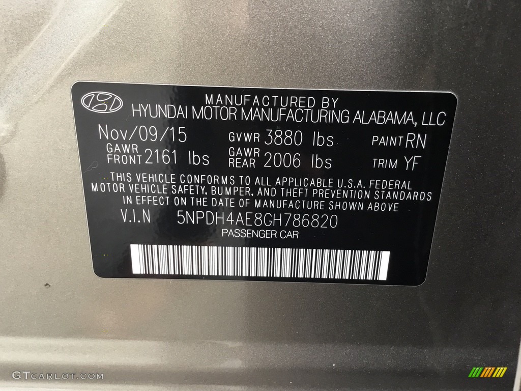 2016 Elantra SE - Desert Bronze / Beige photo #31