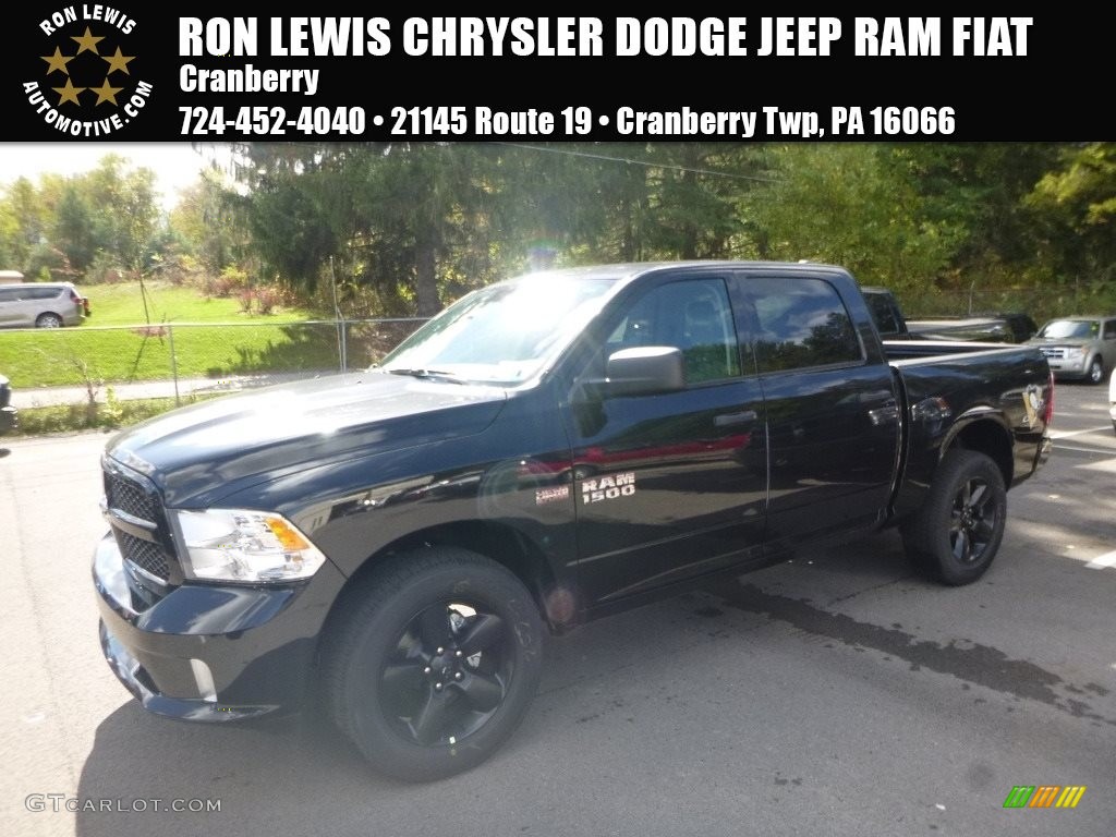 2018 1500 Express Crew Cab 4x4 - Brilliant Black Crystal Pearl / Black/Diesel Gray photo #1