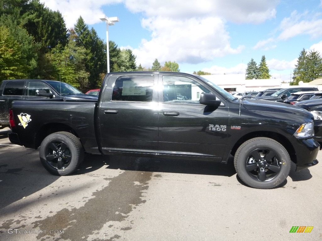2018 1500 Express Crew Cab 4x4 - Brilliant Black Crystal Pearl / Black/Diesel Gray photo #6