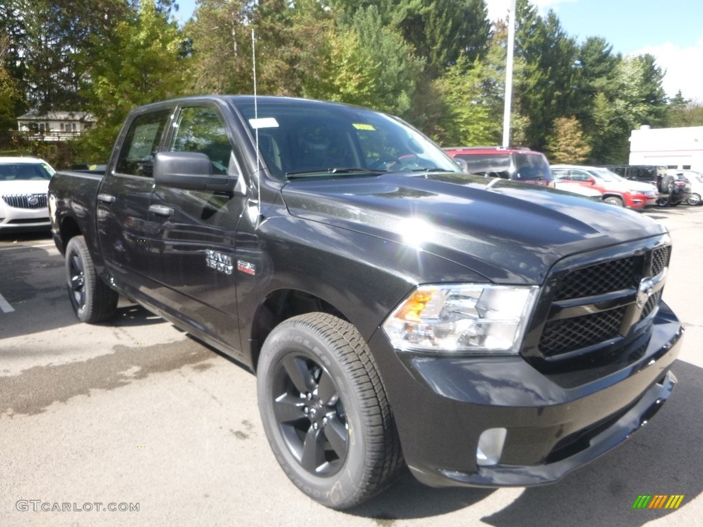2018 1500 Express Crew Cab 4x4 - Brilliant Black Crystal Pearl / Black/Diesel Gray photo #7