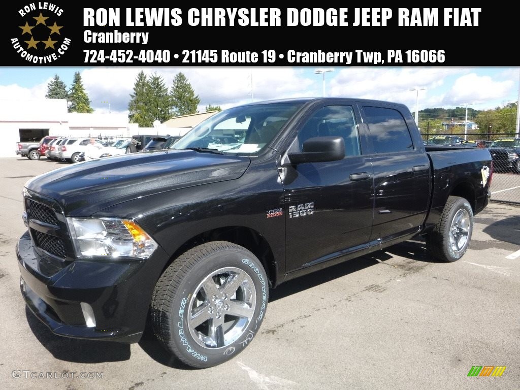 2018 1500 Express Crew Cab 4x4 - Brilliant Black Crystal Pearl / Black/Diesel Gray photo #1