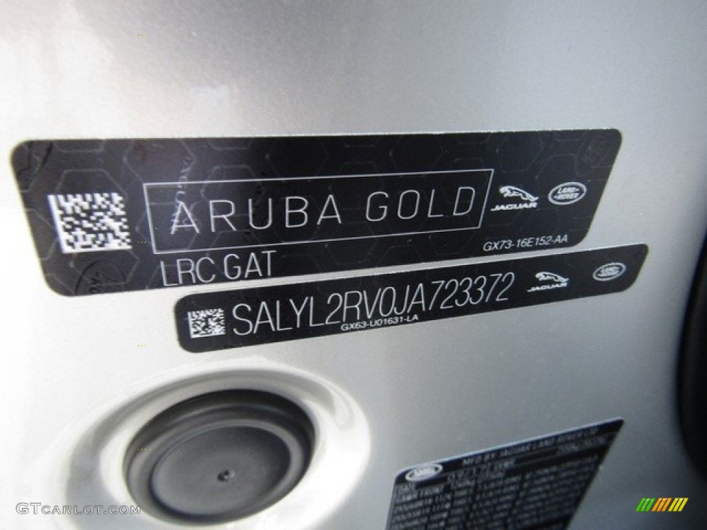 Aruba Gold 2018 Land Rover Range Rover Velar R Dynamic SE Exterior Photo #123330774
