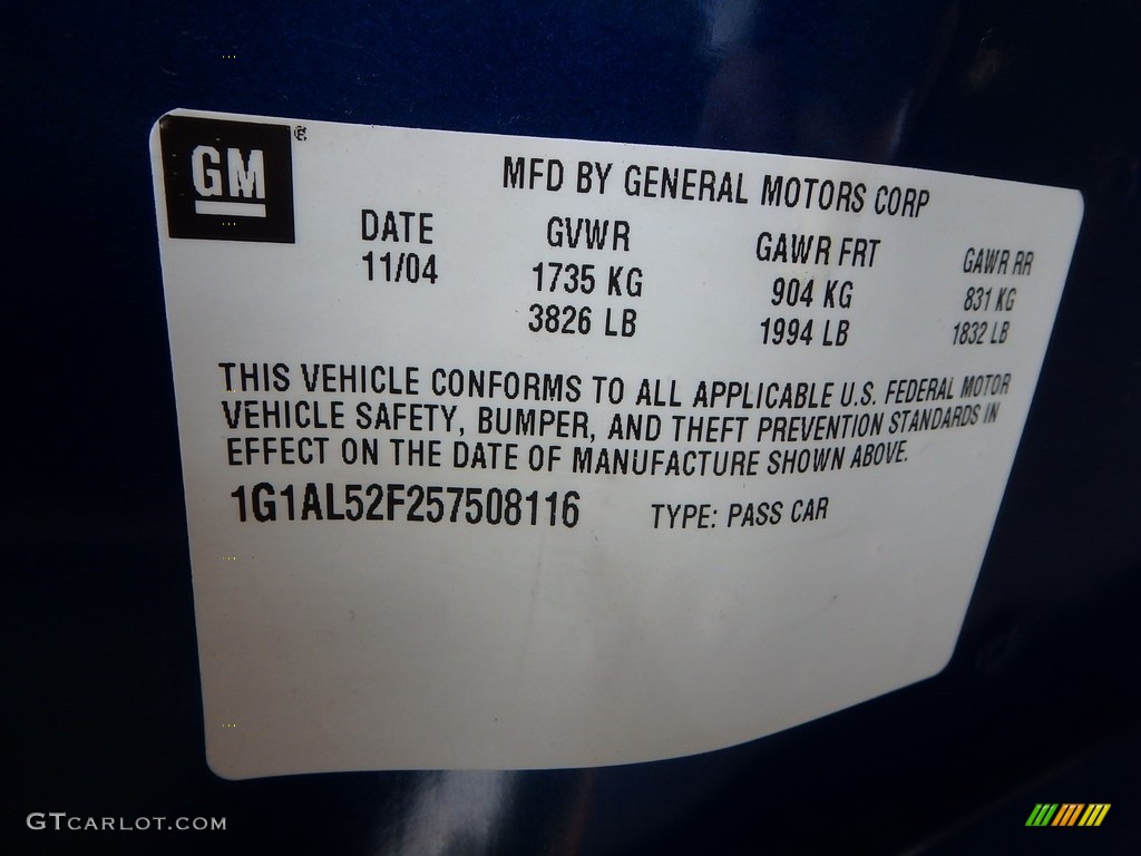 2005 Cobalt LS Sedan - Arrival Blue Metallic / Gray photo #14