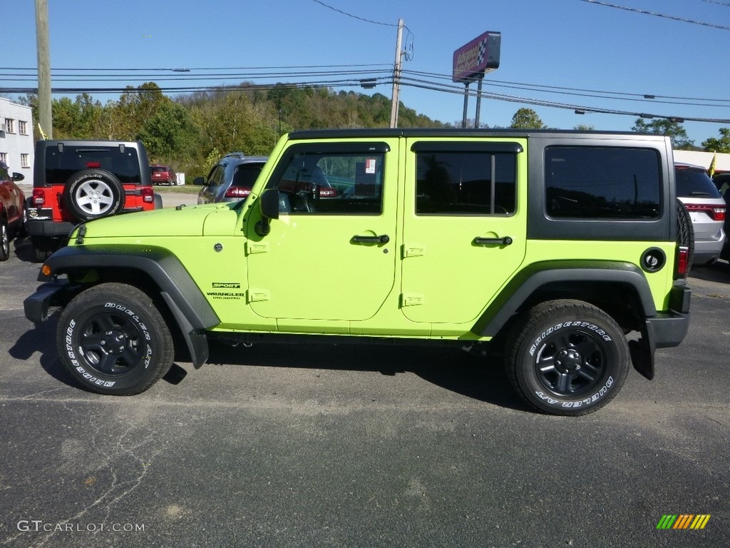 2017 Wrangler Unlimited Sport 4x4 - Hypergreen / Black photo #2