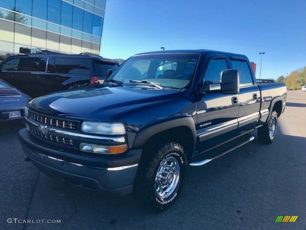 2002 Silverado 1500 LS Crew Cab 4x4 - Indigo Blue Metallic / Graphite Gray photo #2