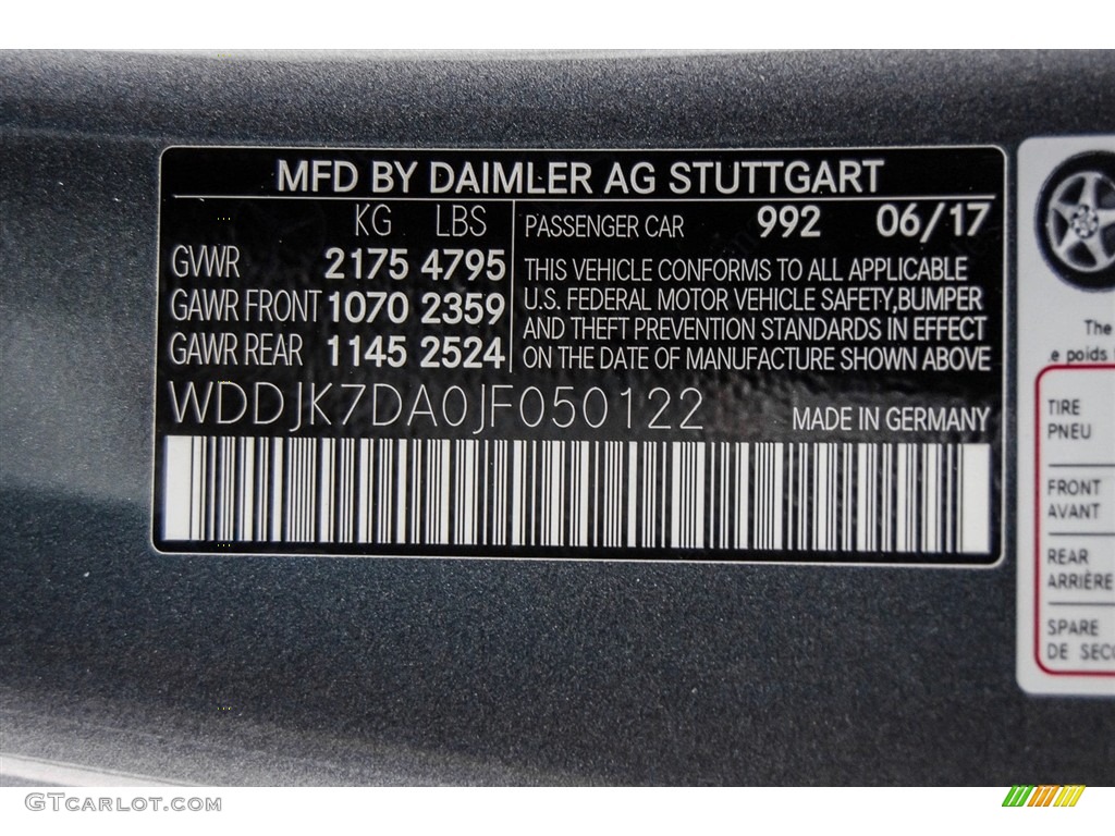 2018 SL Color Code 992 for Selenite Grey Metallic Photo #123347573