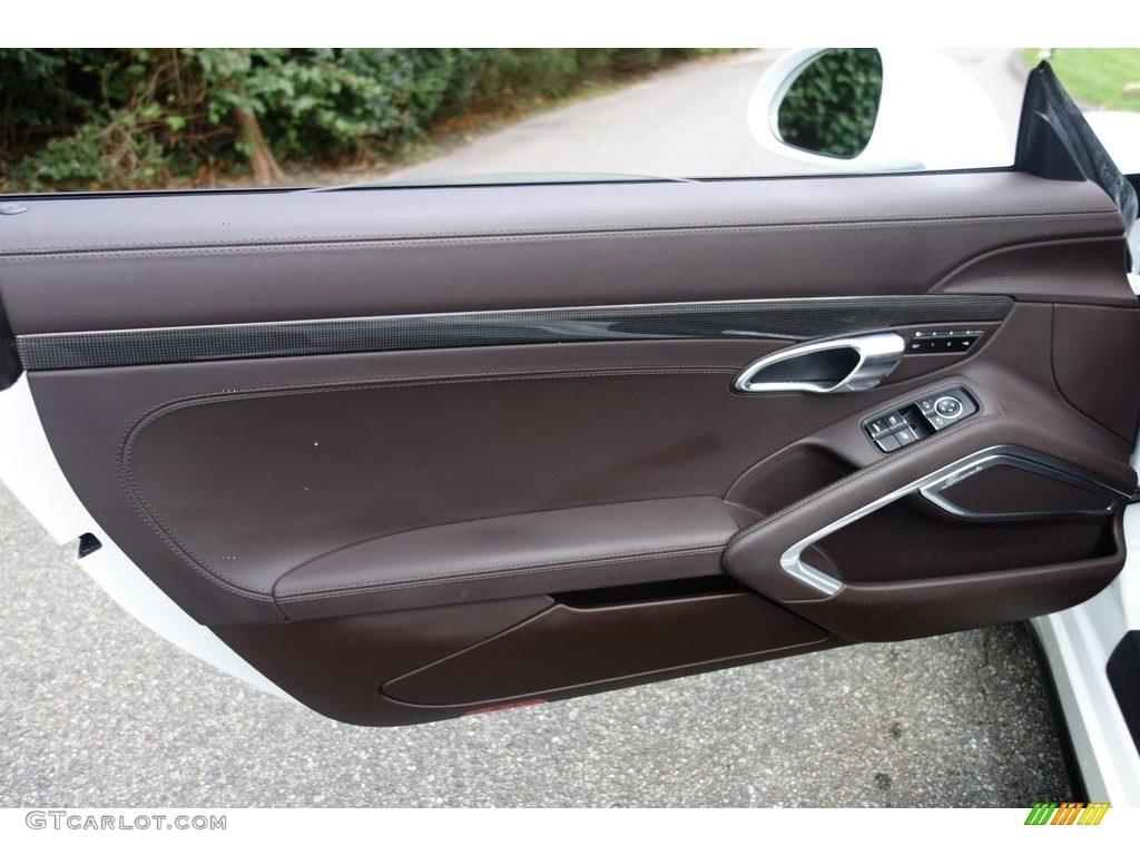 2014 Porsche 911 Turbo S Cabriolet Espresso Natural Leather Door Panel Photo #123347873