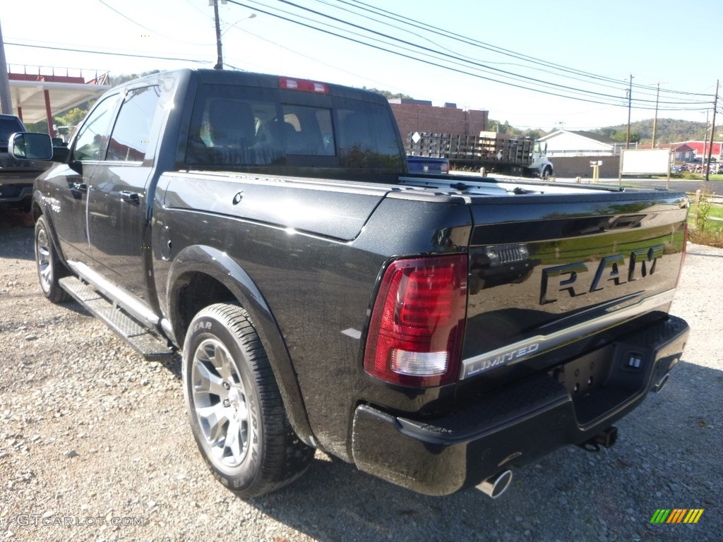 2018 1500 Laramie Longhorn Crew Cab 4x4 - Brilliant Black Crystal Pearl / Canyon Brown/Light Frost Beige photo #3