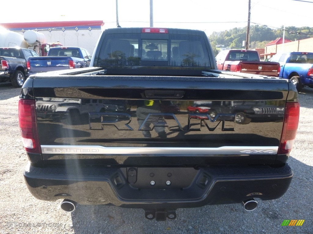 2018 1500 Laramie Longhorn Crew Cab 4x4 - Brilliant Black Crystal Pearl / Canyon Brown/Light Frost Beige photo #4