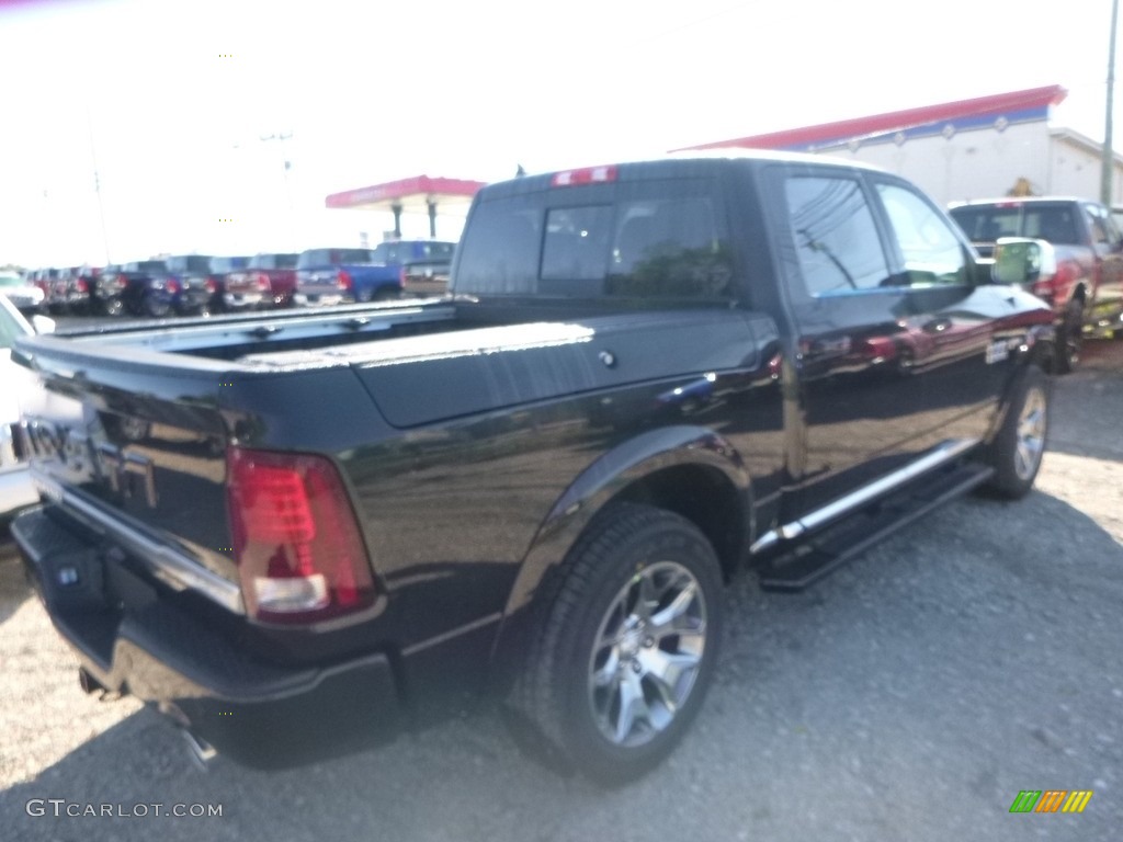 2018 1500 Laramie Longhorn Crew Cab 4x4 - Brilliant Black Crystal Pearl / Canyon Brown/Light Frost Beige photo #5