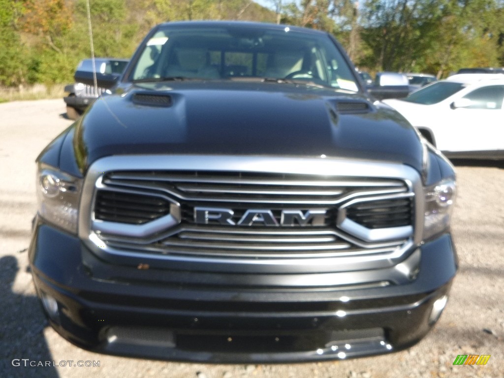 2018 1500 Laramie Longhorn Crew Cab 4x4 - Brilliant Black Crystal Pearl / Canyon Brown/Light Frost Beige photo #8