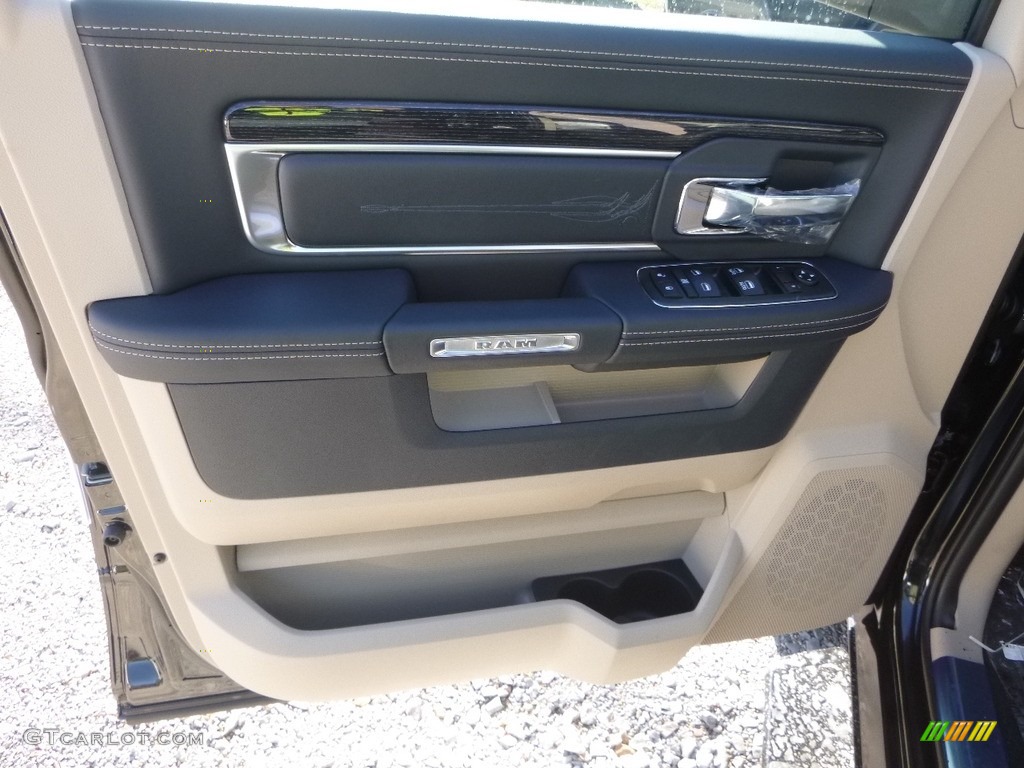 2018 1500 Laramie Longhorn Crew Cab 4x4 - Brilliant Black Crystal Pearl / Canyon Brown/Light Frost Beige photo #15