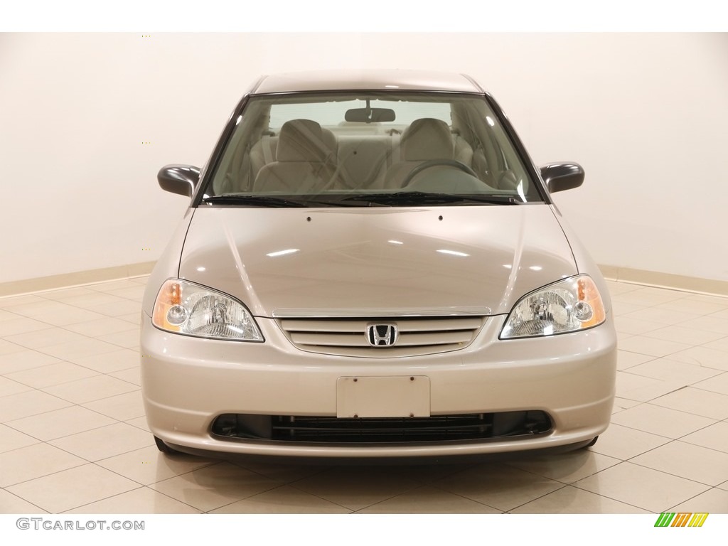 2002 Civic LX Sedan - Titanium Metallic / Beige photo #2