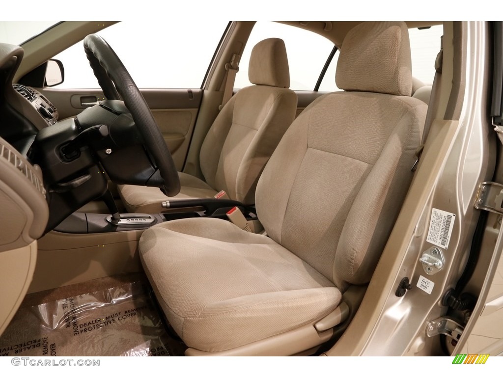 2002 Civic LX Sedan - Titanium Metallic / Beige photo #5