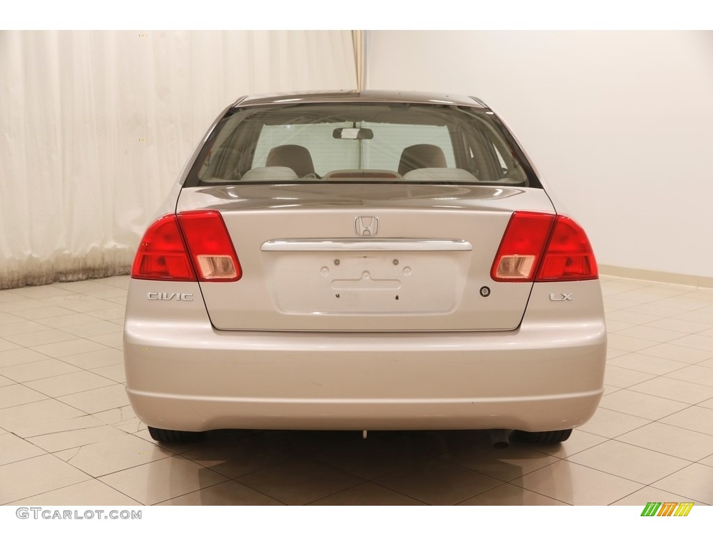 2002 Civic LX Sedan - Titanium Metallic / Beige photo #15