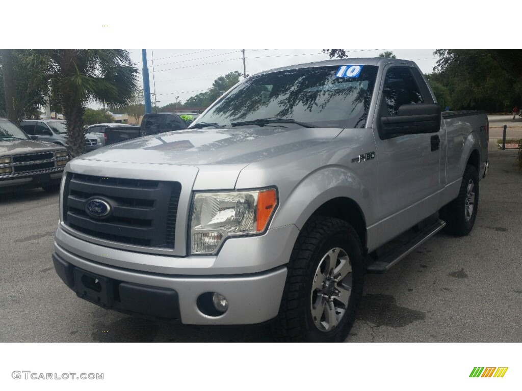 2010 F150 STX Regular Cab - Ingot Silver Metallic / Medium Stone photo #7
